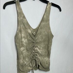 Olive Green Ruched American Eagle tank